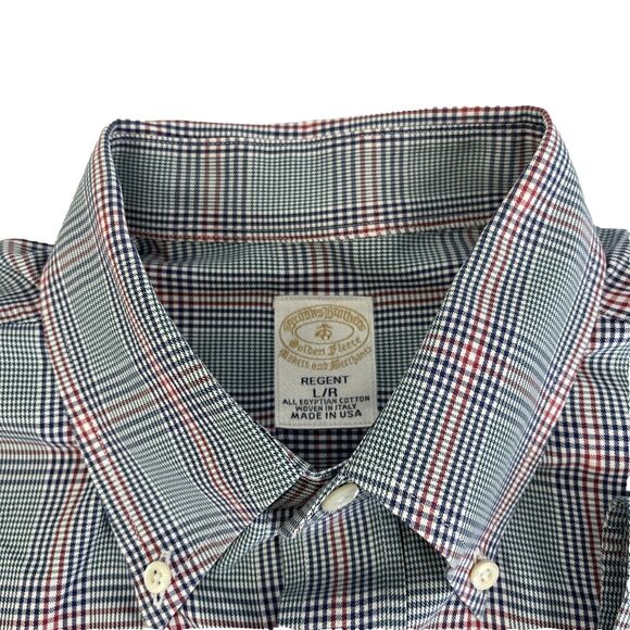 Mens Brooks Brothers Golden Fleece Regent LS Button Down Shirt Large Green Plaid - Picture 2 of 6